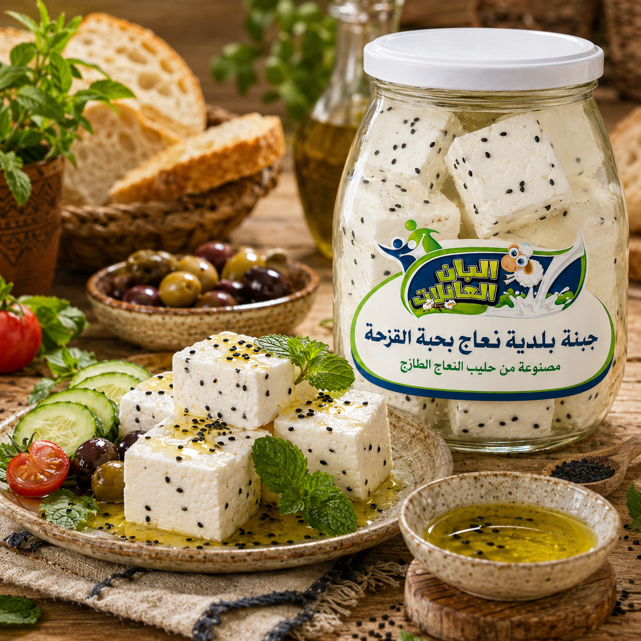 جبنة بلدية نعاج بحبة القزحة – 450 غرام